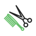 Comb and scissors icon