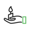 Holding candle icon