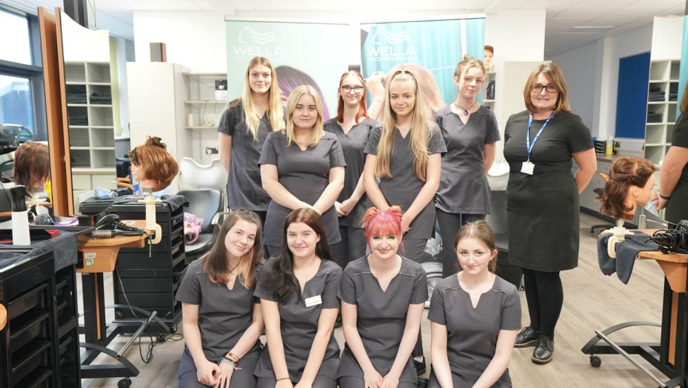 Group of hairdressing learners in the salon