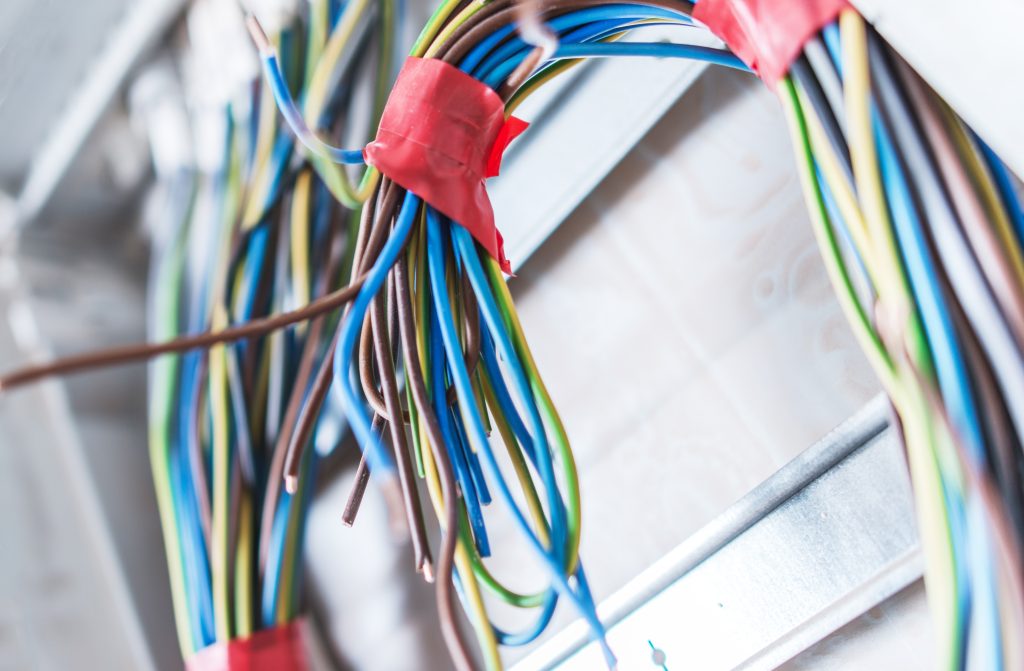 Electrical wires taped