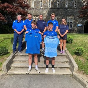 Staff and students outside