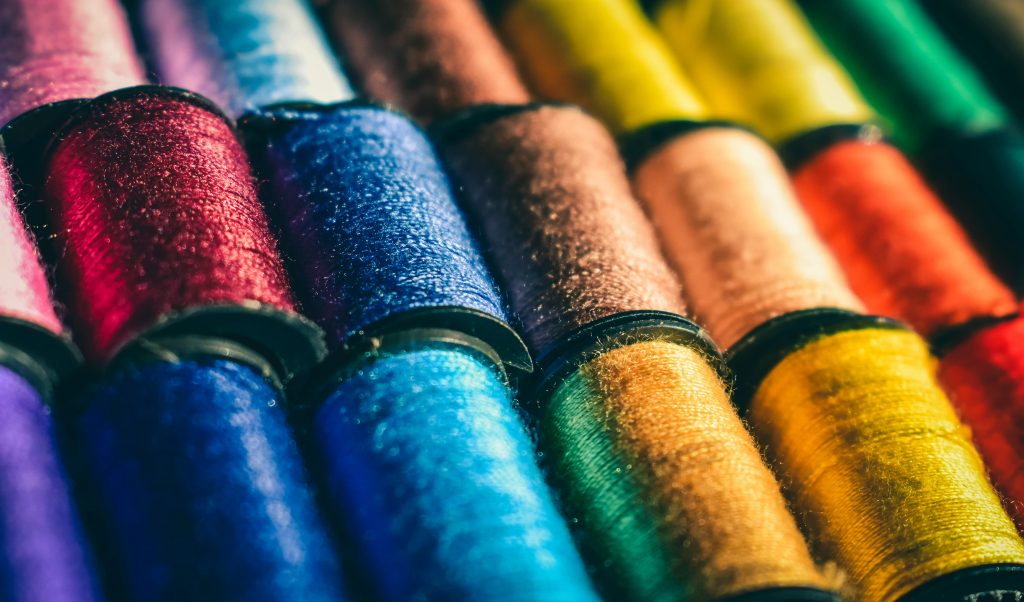 Colourful cotton reels
