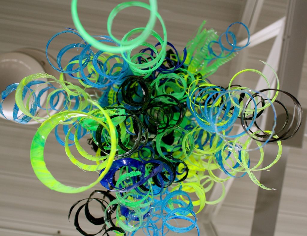 Abstract curled plastic